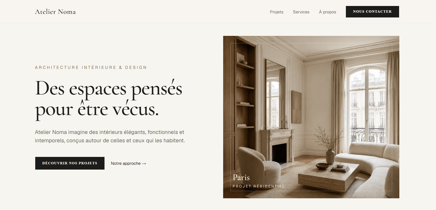 Aperçu du projet Atelier Noma